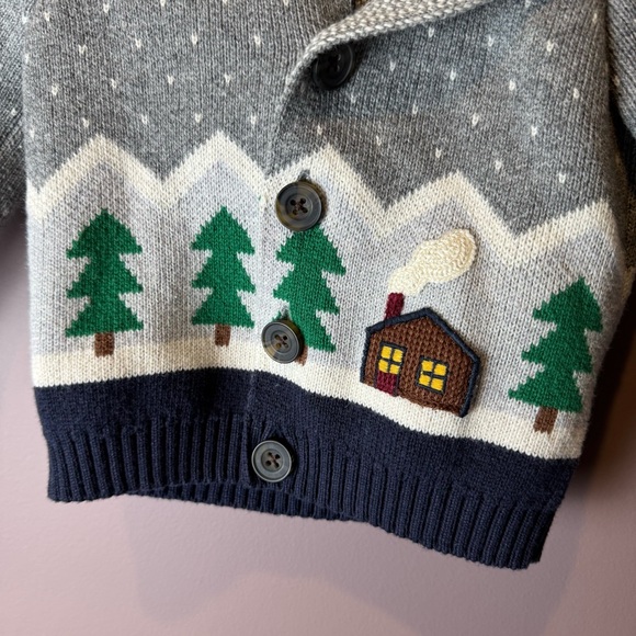 Hanna Andersson Tannenbaum Hoodie Cardigan Cotton & Wool 6-12M - Picture 3 of 13